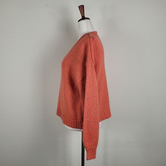 Madewell Sweater Womens XS Orange Knit Oversized Balloon Sleeves Wool Alpaca - Picture 5 of 9